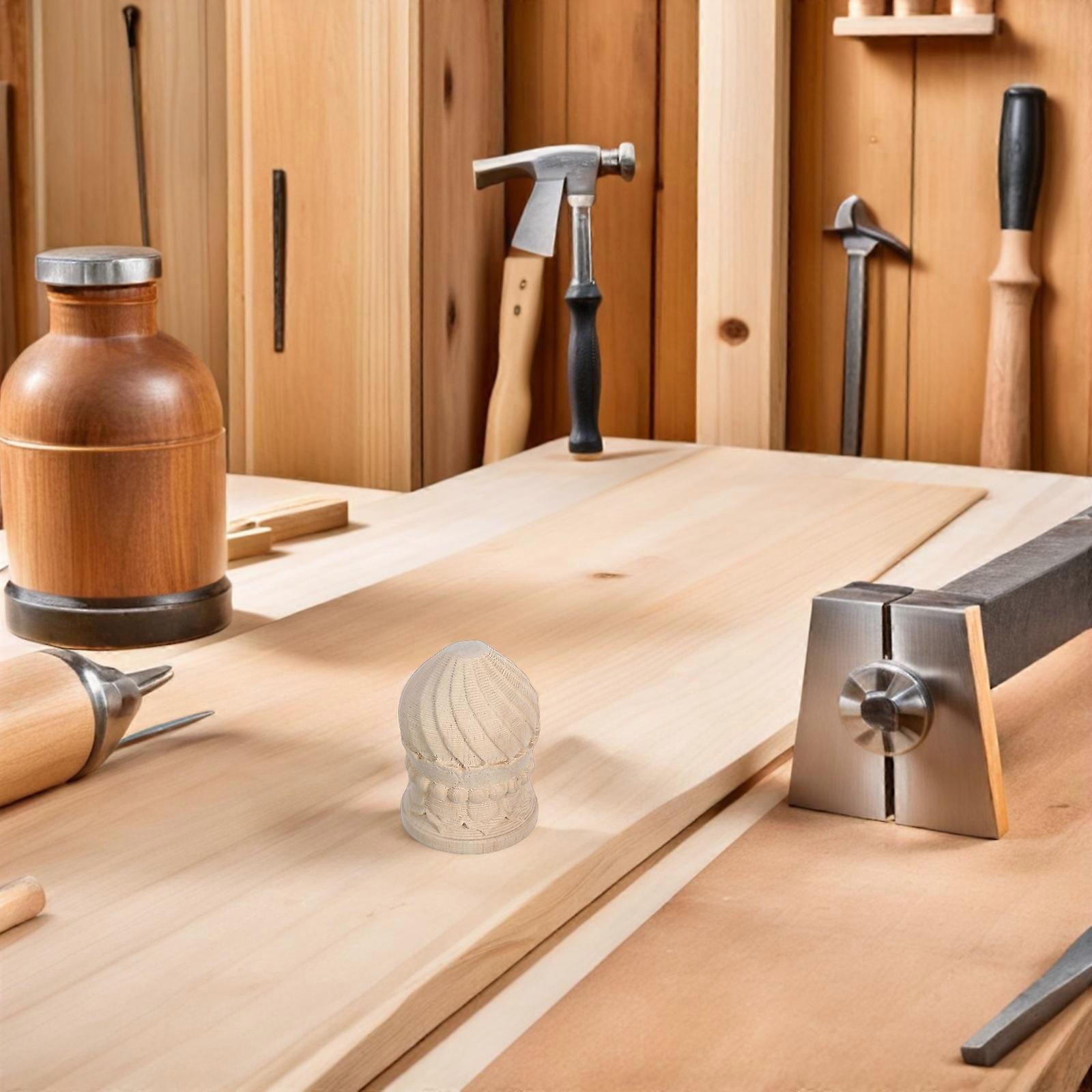 Hand Carved Pineapple Finials Wood Bed Post Finials for Decoration 8Pcs