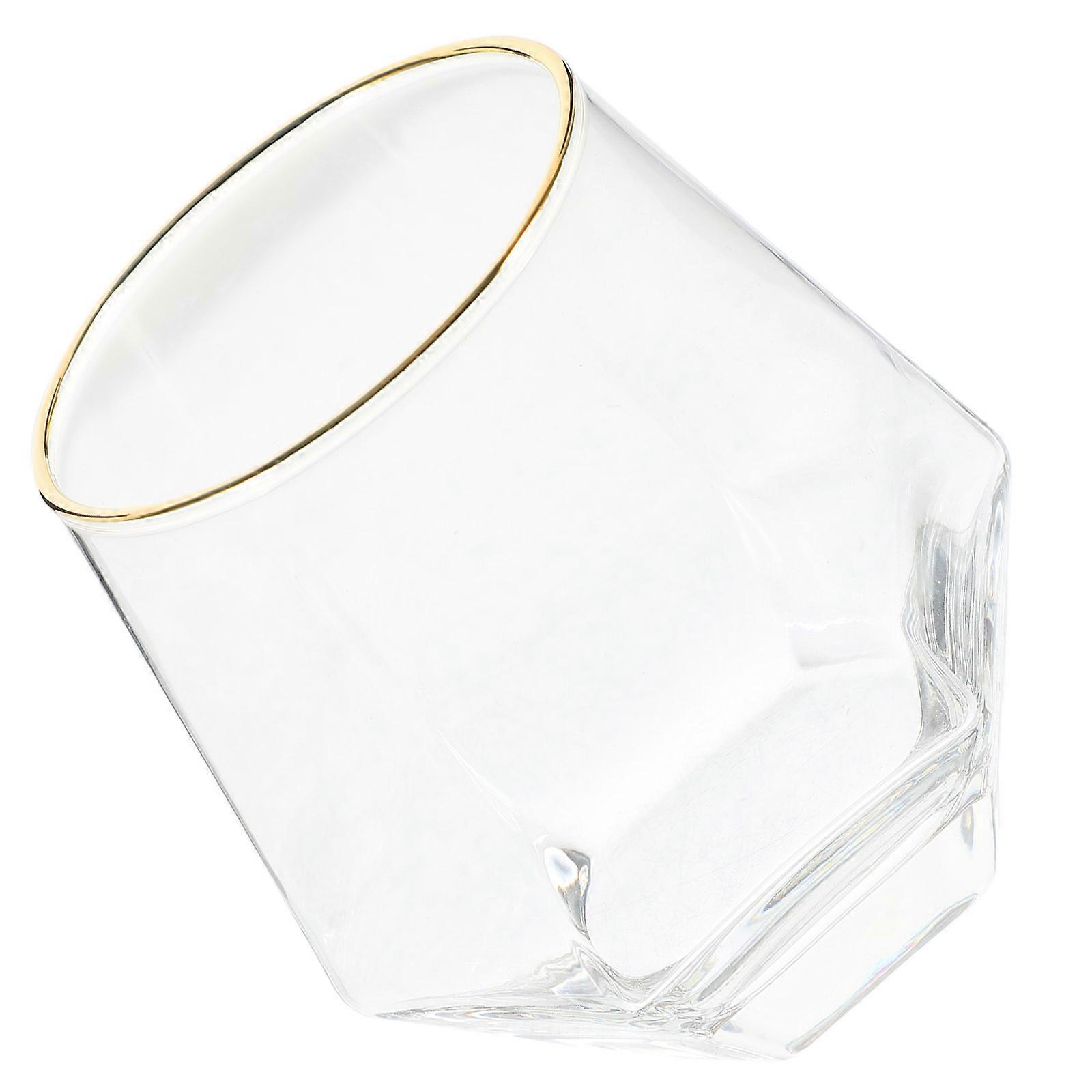 Six-Angle Cup Glass Whiskey Glasses for Drinking Transparent Design