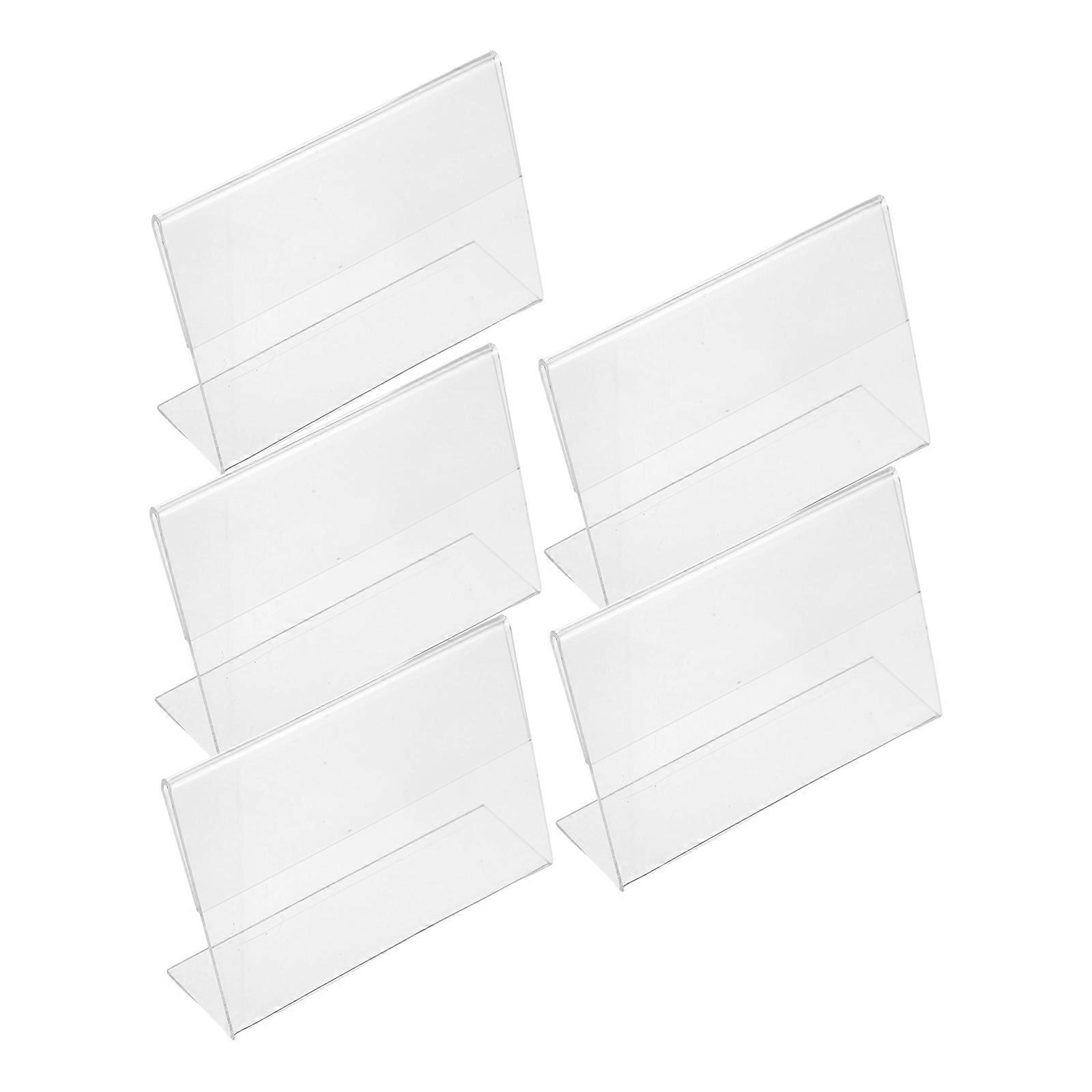 Price Sign Holder Acrylic Board for Supermarket Use Transparent with Signage Holding Function 5Pcs