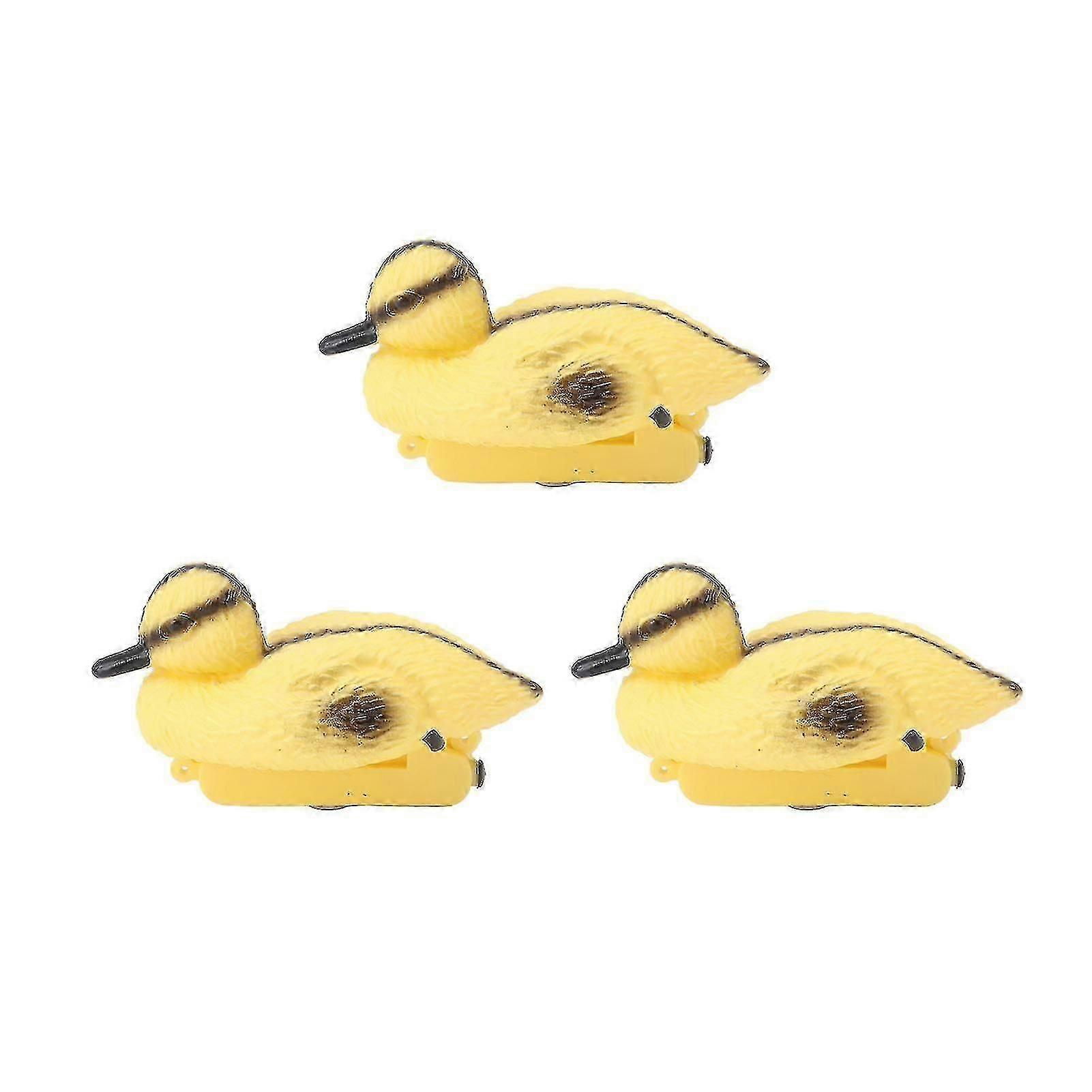3Pcs Floating Yellow Duckling Realistic Plastic Duck Fish Pond Ornament for Garden Swimming Pool Fishing Pond Water Decoration A Style 11.5x6.5cm