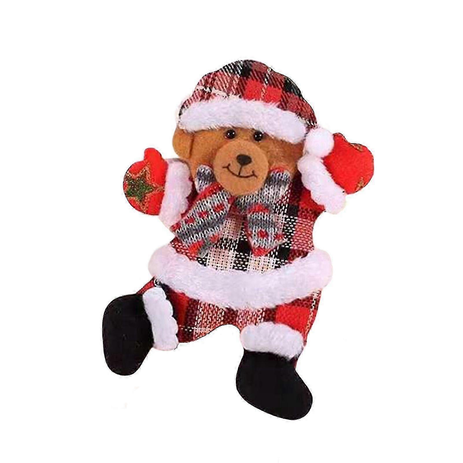 Christmas Decor Hanging Santa/ /elk/bear Figure Hanging Plush Seasonal Dcor Christmas Ornaments H