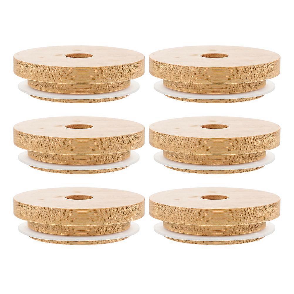Jar Lids Wood Mason Jar Canning Lids with Straw Hole 24Pcs Set