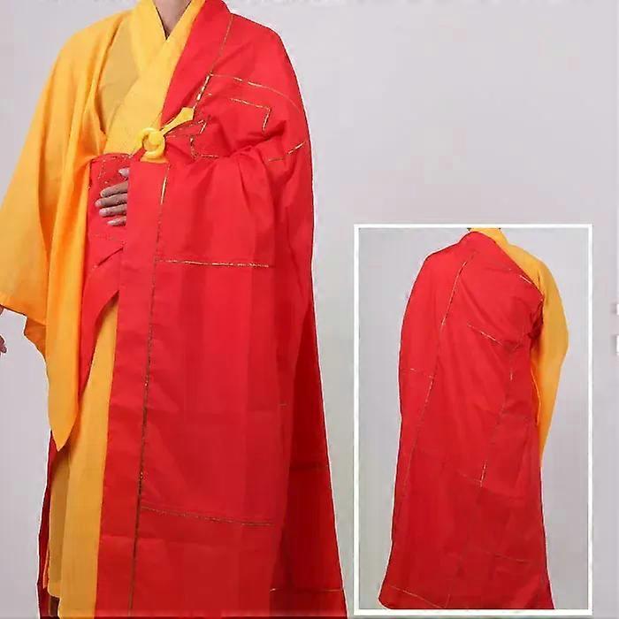 Red Color Adults Buddhist Monk Meditation Clothing Robes Monks Confession Long Gown Haiqing Monk Clothes Cloak