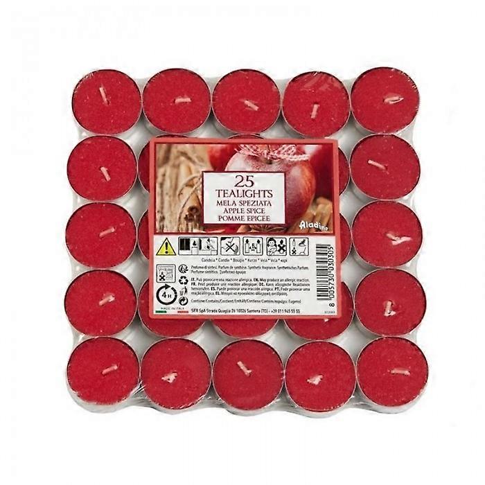 Aladino Apple and Cinnamon Tea Lights (Pack of 25)