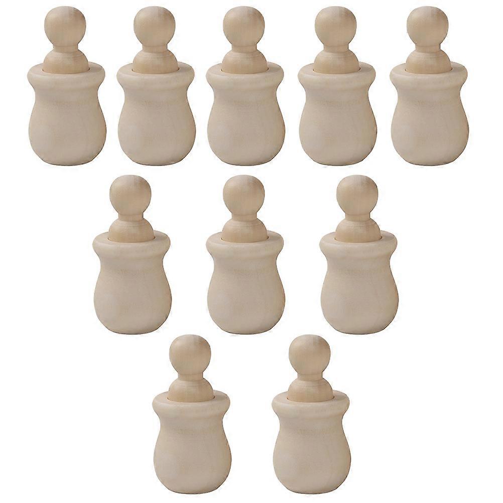 Unfinished Painting Doll Wooden Plaything Kit for Kids Playing 10Sets