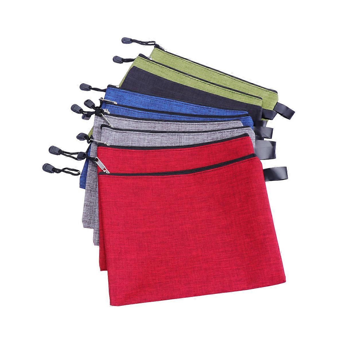 Office File Zipper Bag Oxford Cloth for Storage 10Pcs Random Color