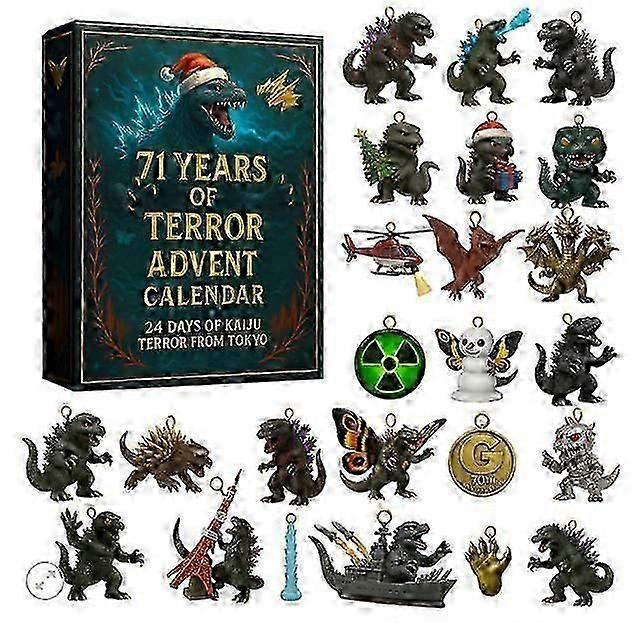 Monster Godzilla 71 Wochen Blind Box Countdown zum Advent Christbaumschmuck Acryl Anhänger
