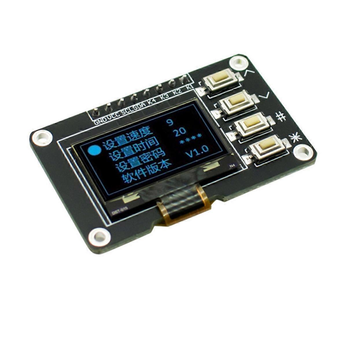 0.96-Inch OLED Display Screen Blue 12864 Screen Module with Matrix 4 Key Interfaces Keyboard IIC SSD1315 Blue