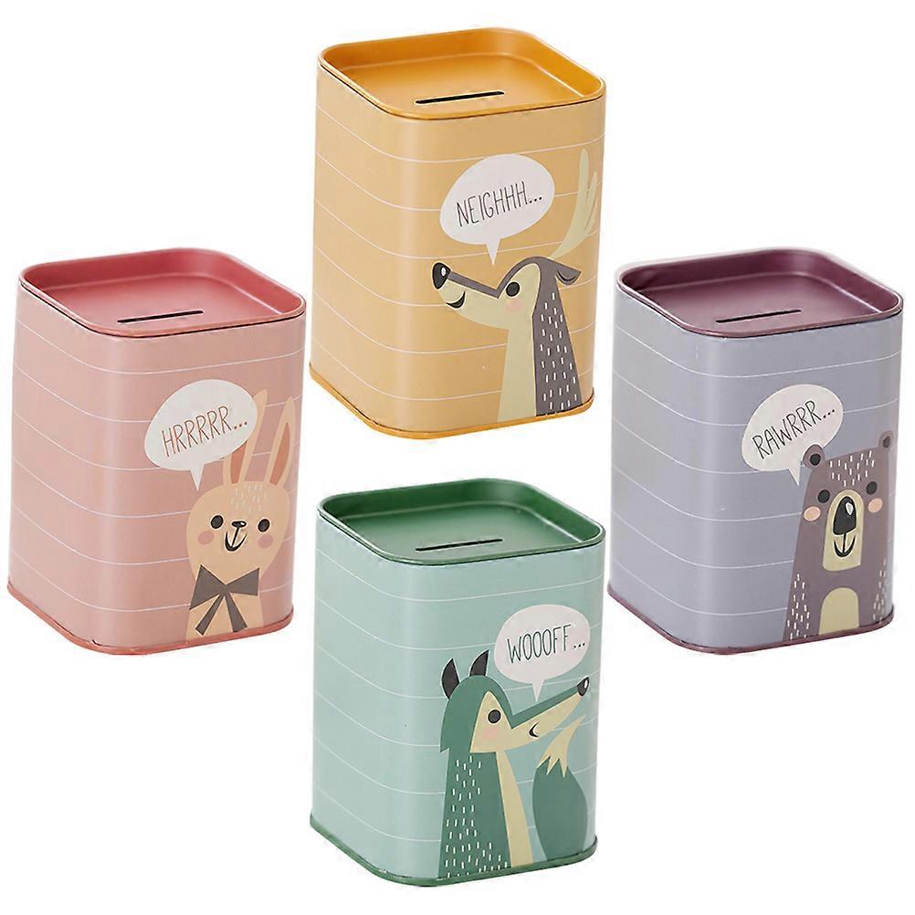 Kids Coin Bank Money Saving Jar For Home Use 10.3X7.5CM Square Assorted Color Money Storage 8Pcs