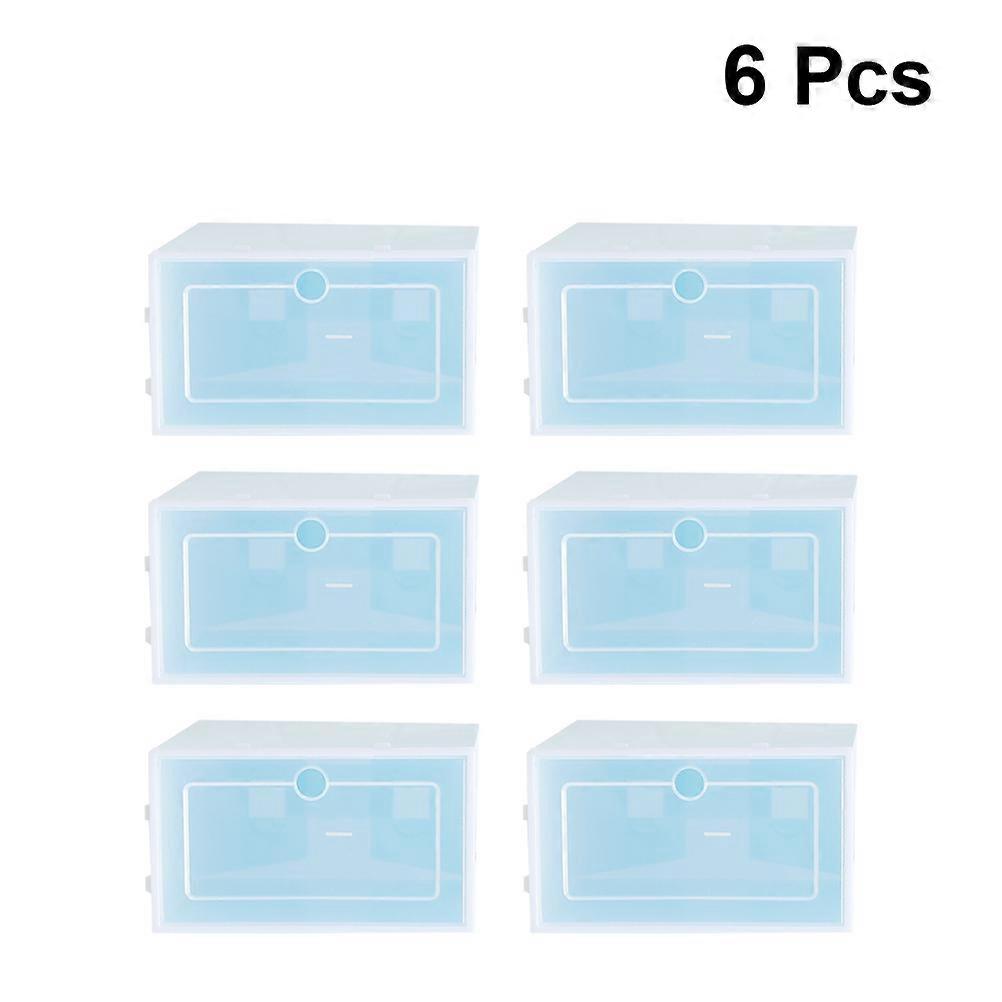 Blue Shoes Storage Box Stackable Shoe Container for Shoes Storage 18Pcs