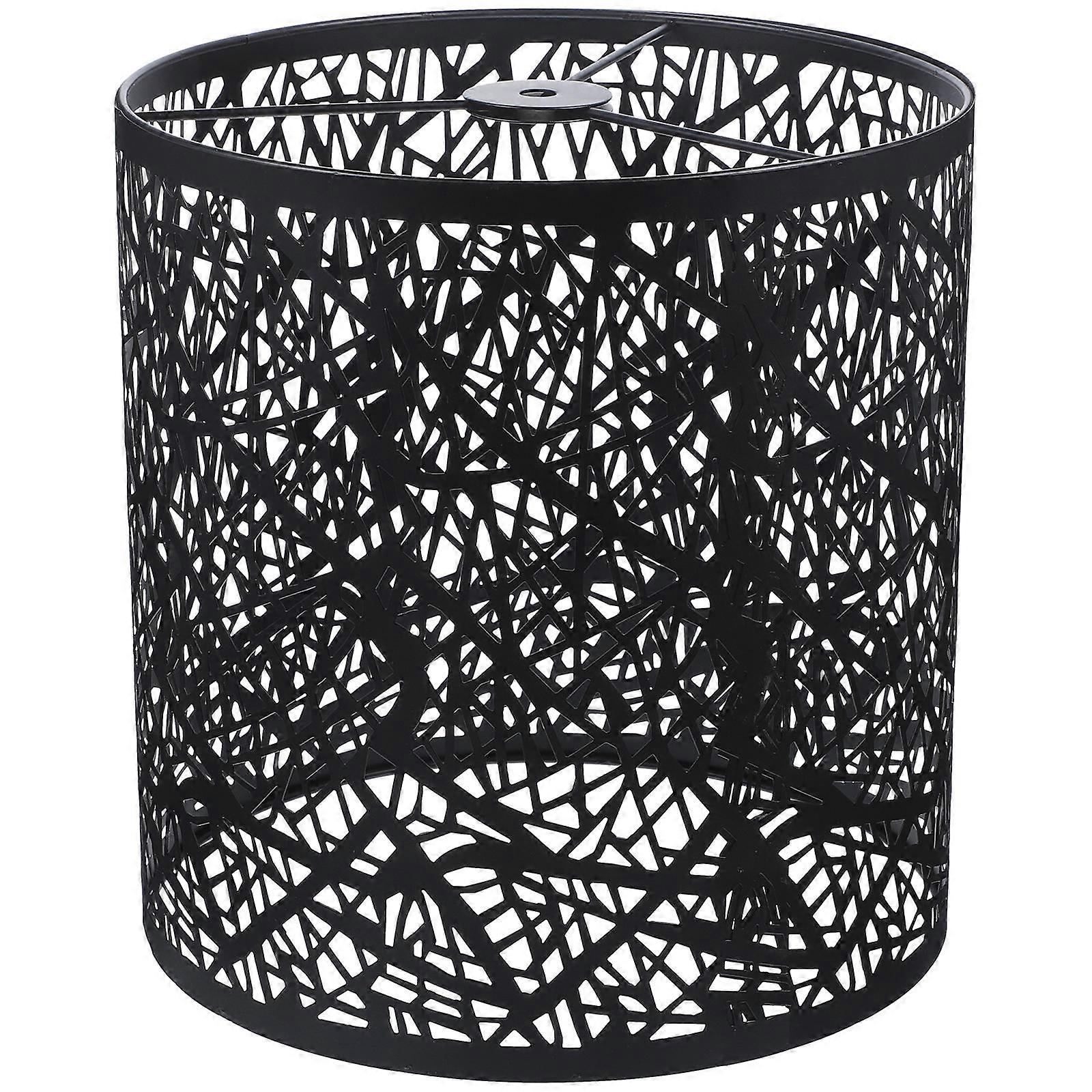 Hollow Light Cover Lamp Shade E27 Socket For Indoor Use With Black Wrought Iron Material In Modern Style 1Set