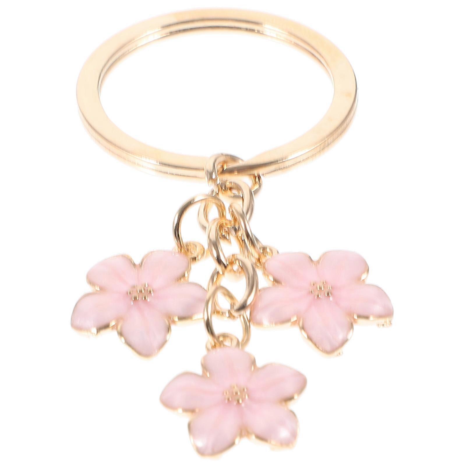 Delicate Flower Keychain Bag Charm For Daily Use Zinc Alloy 3Pcs