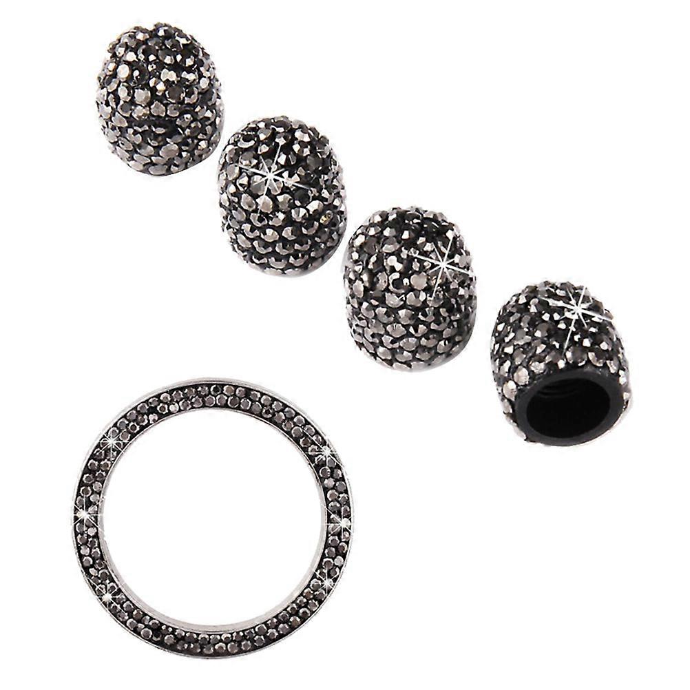 Rhinestone Tire Dust Caps for Start Ignition Button Cap 10Pcs Set