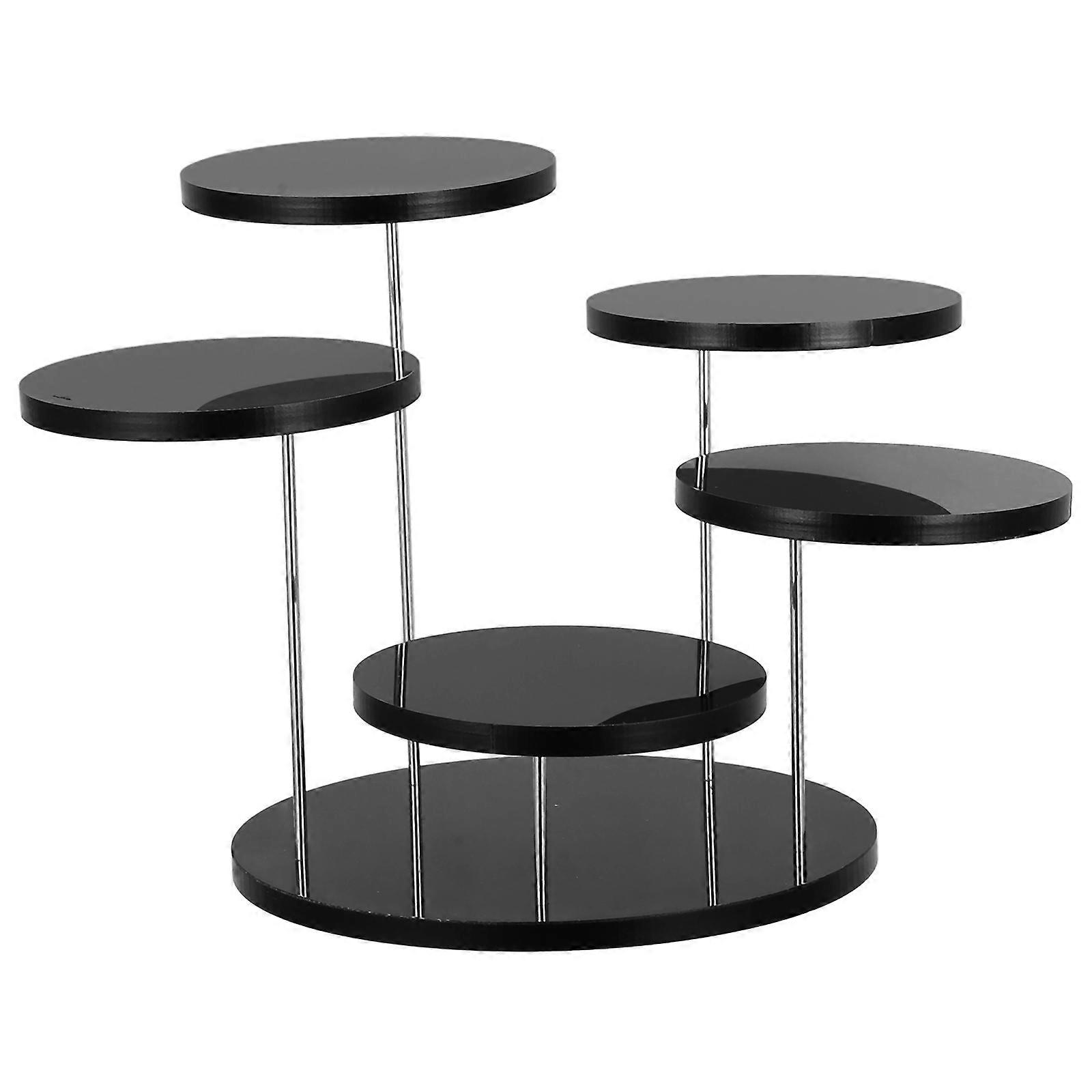 Black Acrylic Jewelry Display Stand for Display 3Pcs Clear Riser Shelf