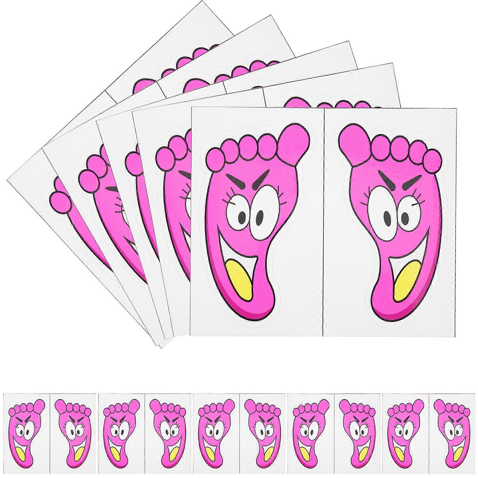 Charming Footprint Floor Decals For School Decoration Suitable For Children 50 Pairs Interesting Regular Shape Stickers