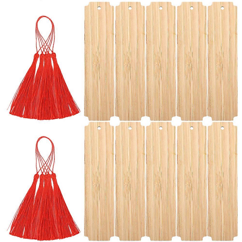 Beige Wooden Bookmarks for Carving with 40Sets of DIY Page Markers