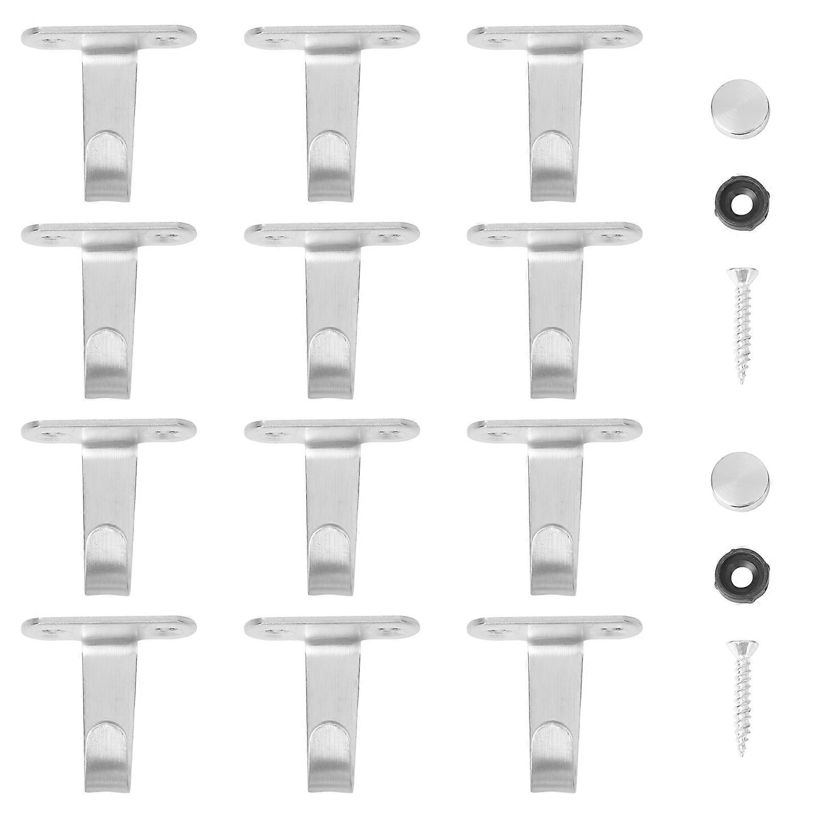 Silver Cabinet Floor Hooks for Organizing 24Pcs Elephant Trunk Shaped Hooks