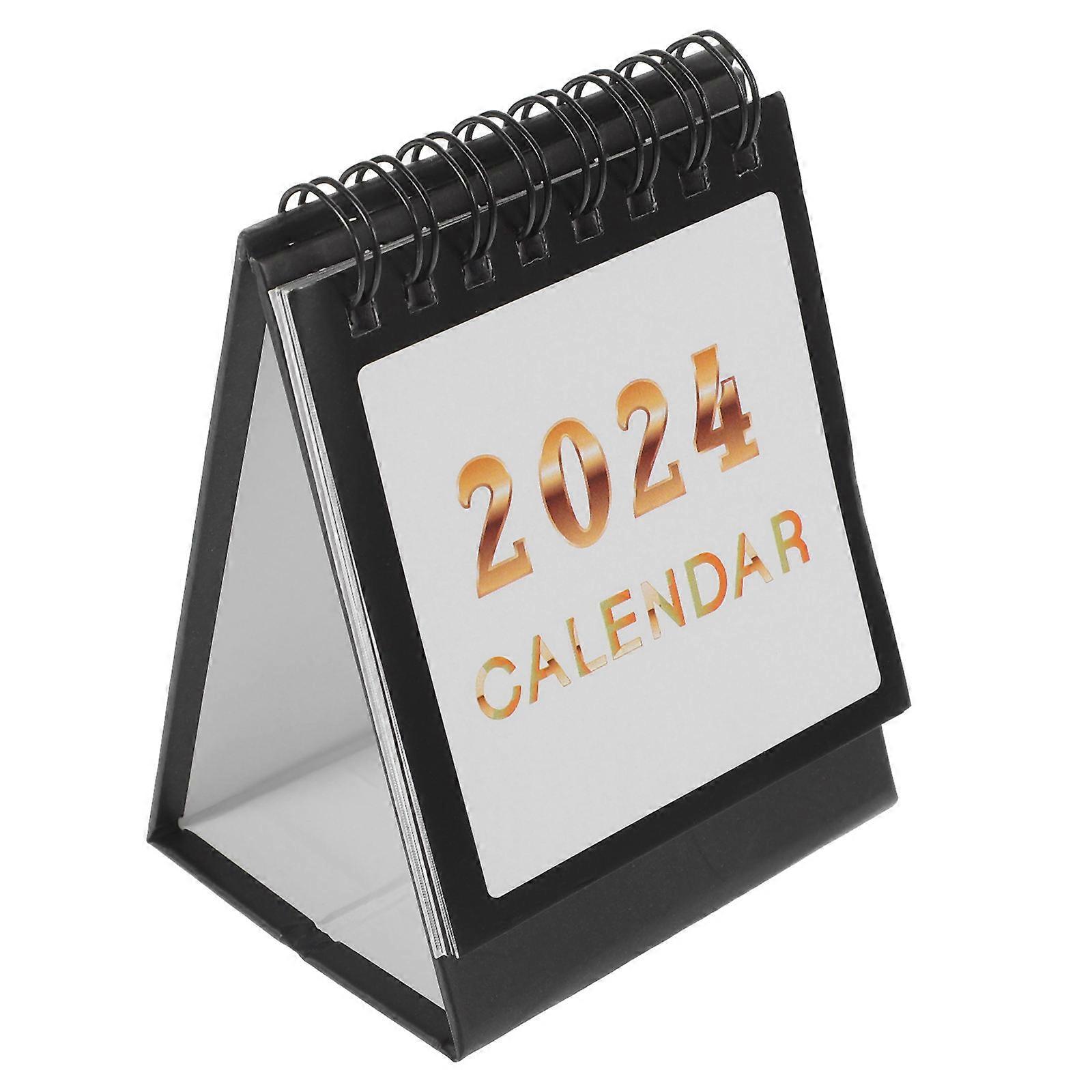2024 Desktop Calendar Minimalist Style For School Use Paper Material Schedule Tracking 1Set