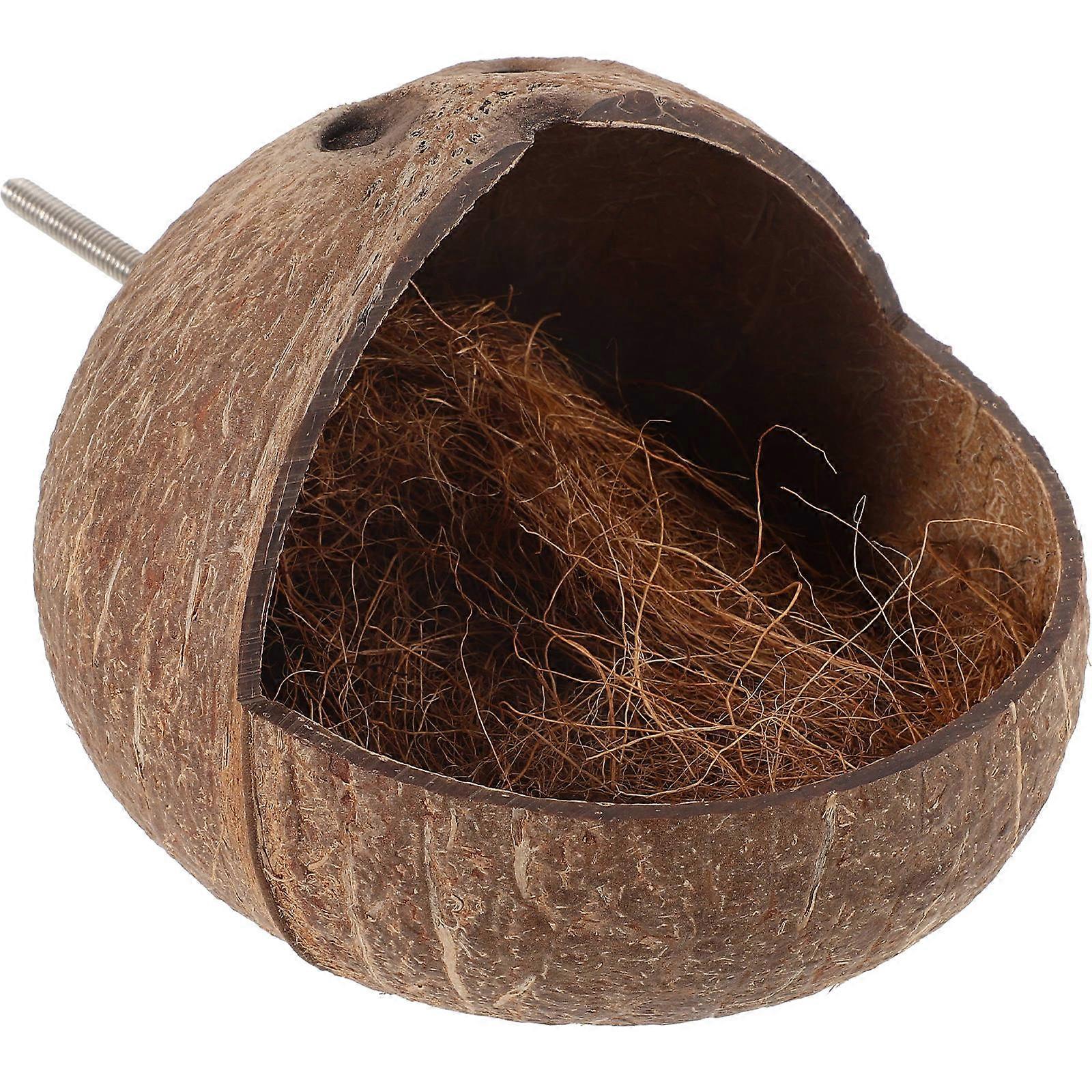 Breeding Nest for Parrot Coconuts Shell Bird House 4Pcs Bed