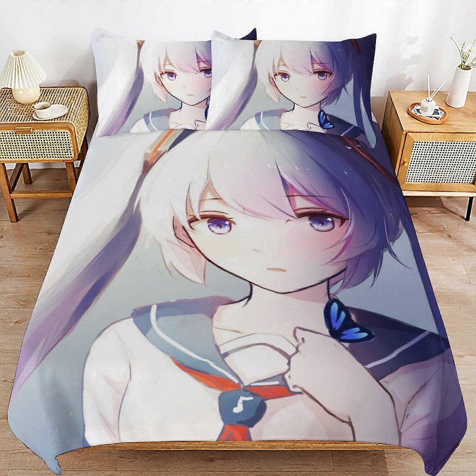a514 Hatsune Miku Premium Zipper End Soft Fabric Restful Sleep Comfort Duvet Cover Sets for Home Essentials b514