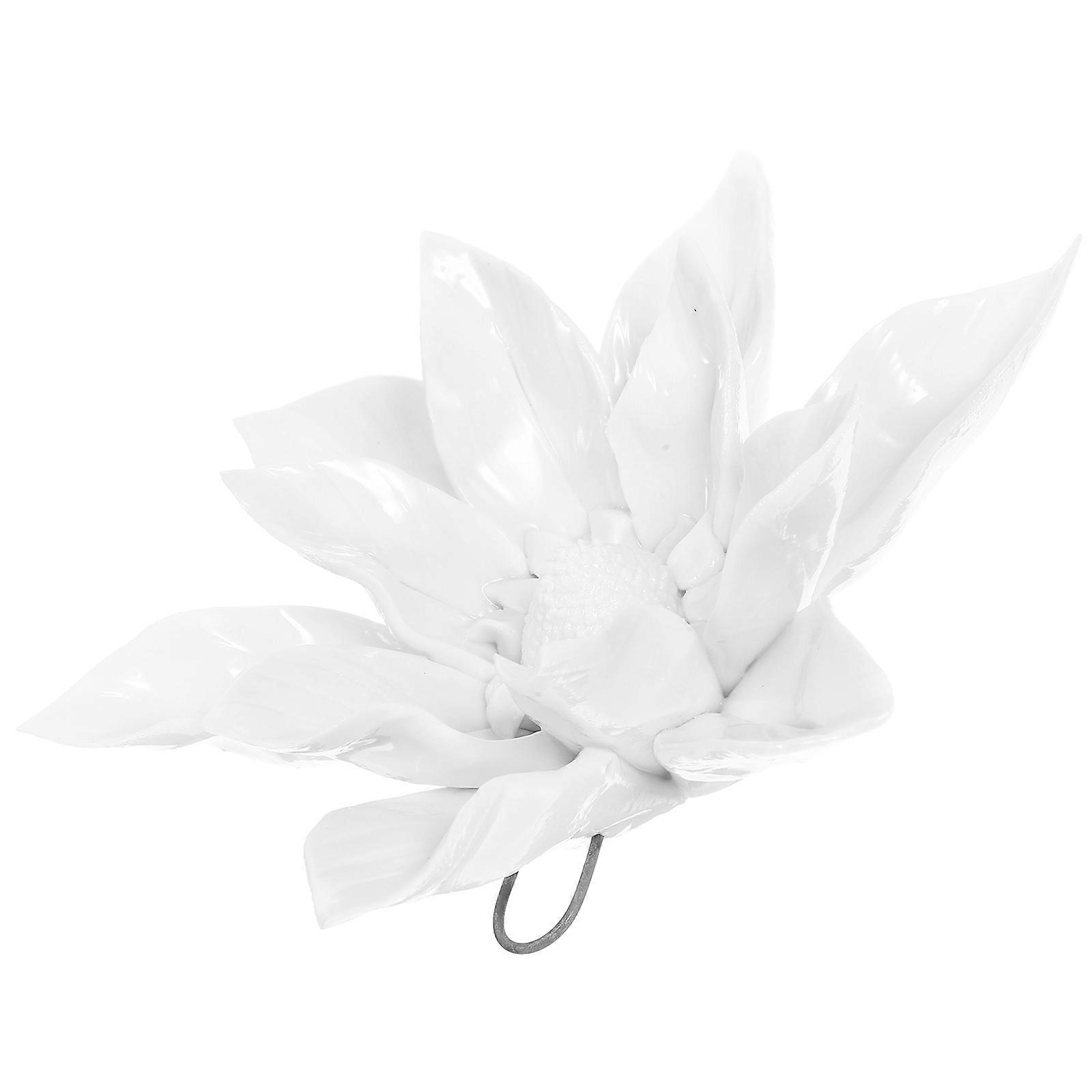 Backdrop Decor Ceramic Art Flower for Wall Use White Artificial Lily