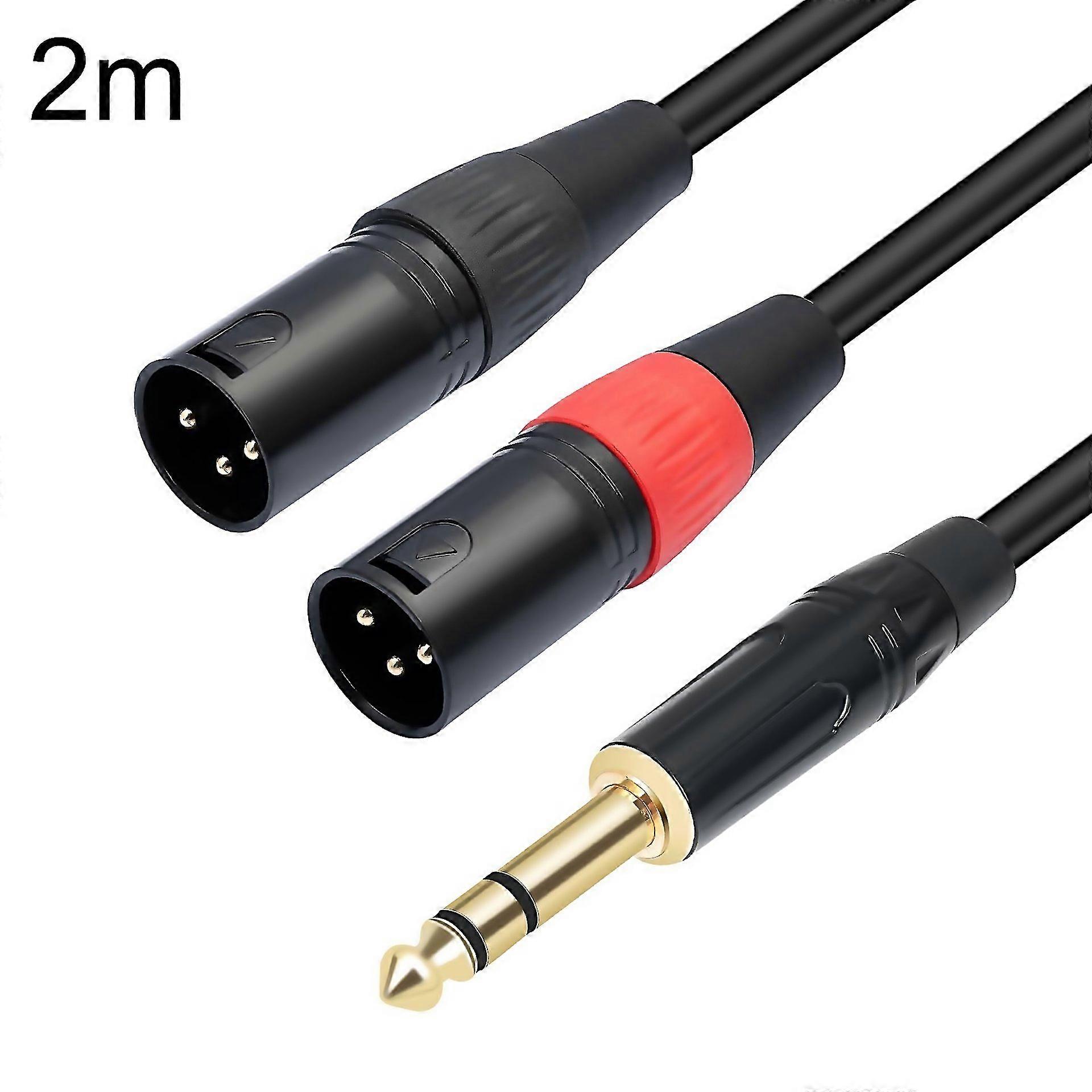 For Tc145yxk108re10 635mm 14 Trs Male To Dual Xlr Male Audio Cable Length2m