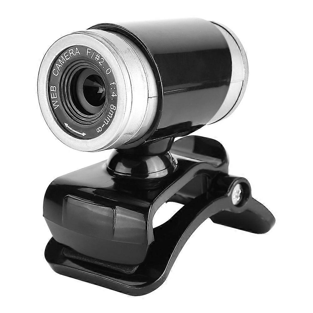 Clip On 360 Degree USB 0.3 Megapixel HD Webcam Web Camera with Microphone Black+Silver