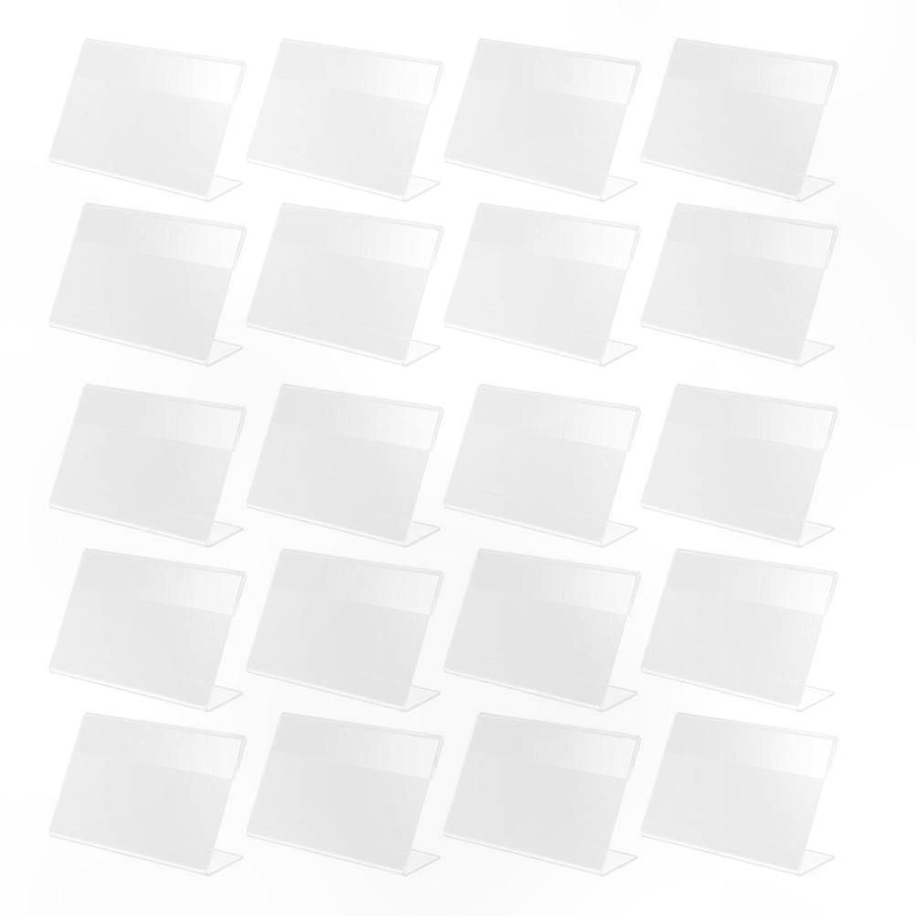 20 Pack L Shaped Label Holders for Price Tags and Displays