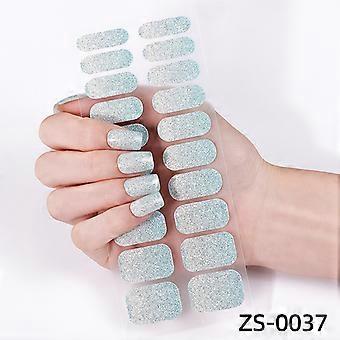 Gradient Nail Polish Film Nail Art Stickers, 20 Fingers Adhesive Nail Wraps, Nail File Included
