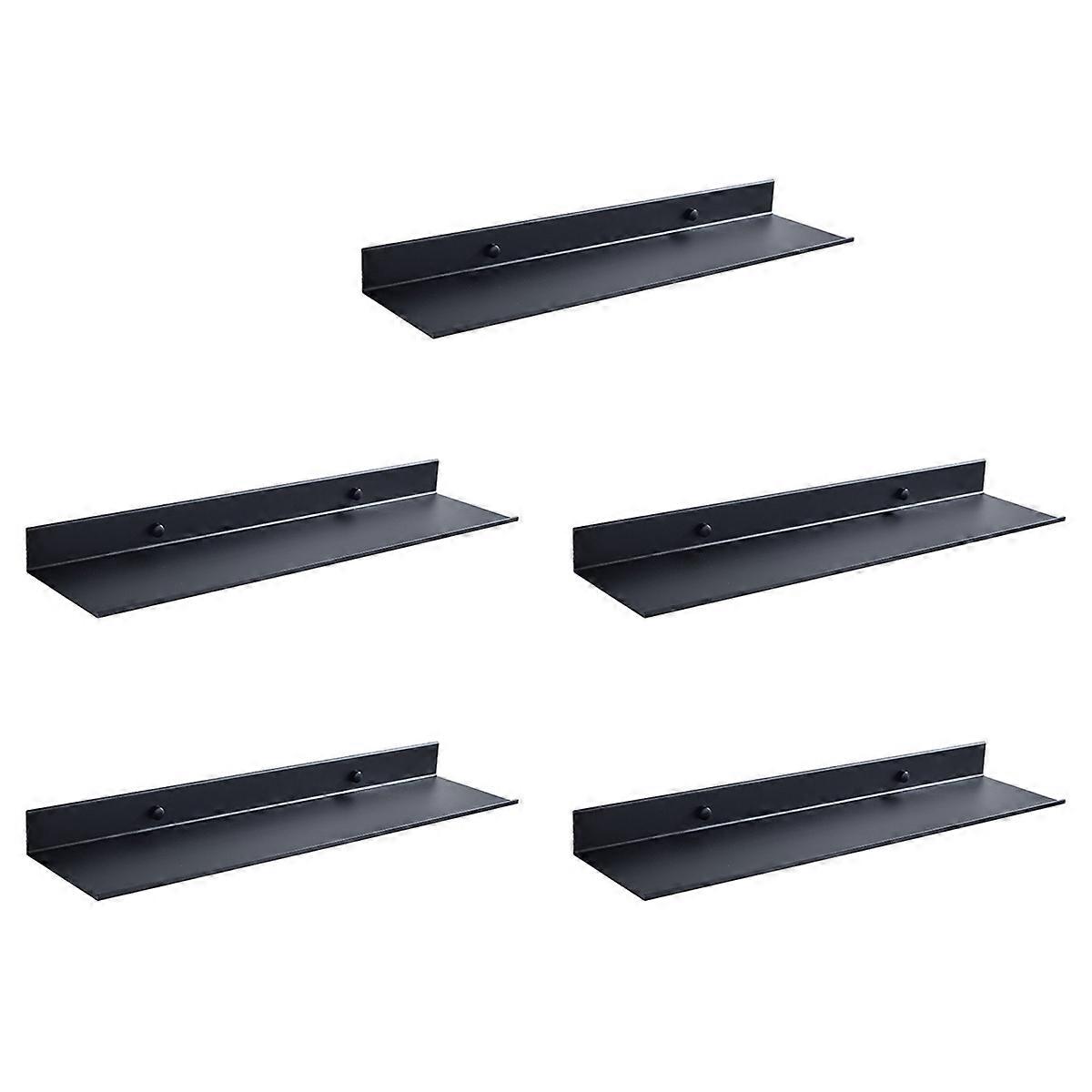 Floating Wall Shelf Black for Kitchen Bathroom Storage Rack Shelves B