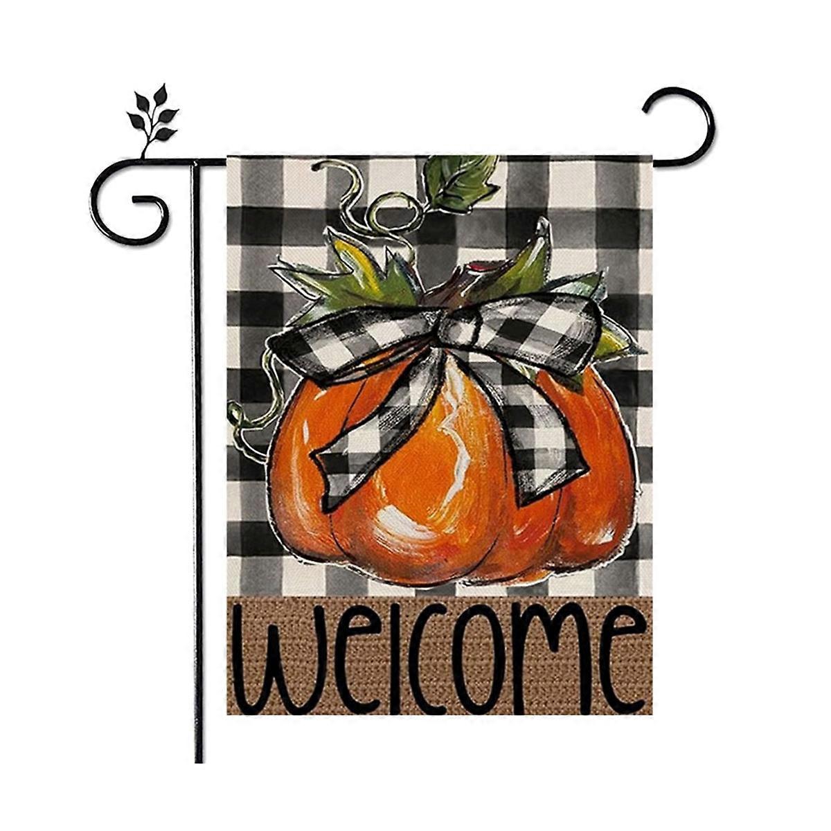 Fall Garden Flag -12X18 Inch, Double-Sided Printing, Pumpkin Design