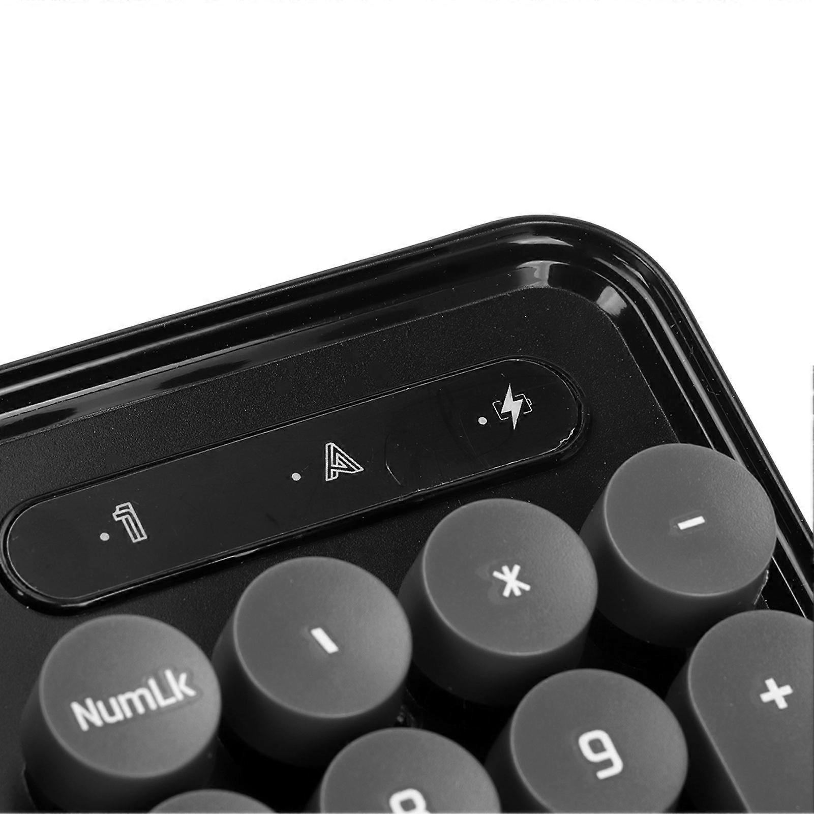 Wireless Keyboard and Mouse Combo Pure Color Retro 2.4G Wireless Keyboard Mouse with Round Keycaps And Numeric Keypad Black Board