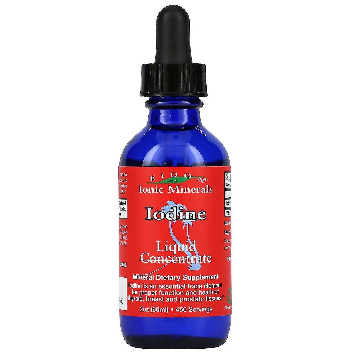 Eidon Mineral Supplements, Iodine, Liquid Concentrate, 2 oz (60 ml)