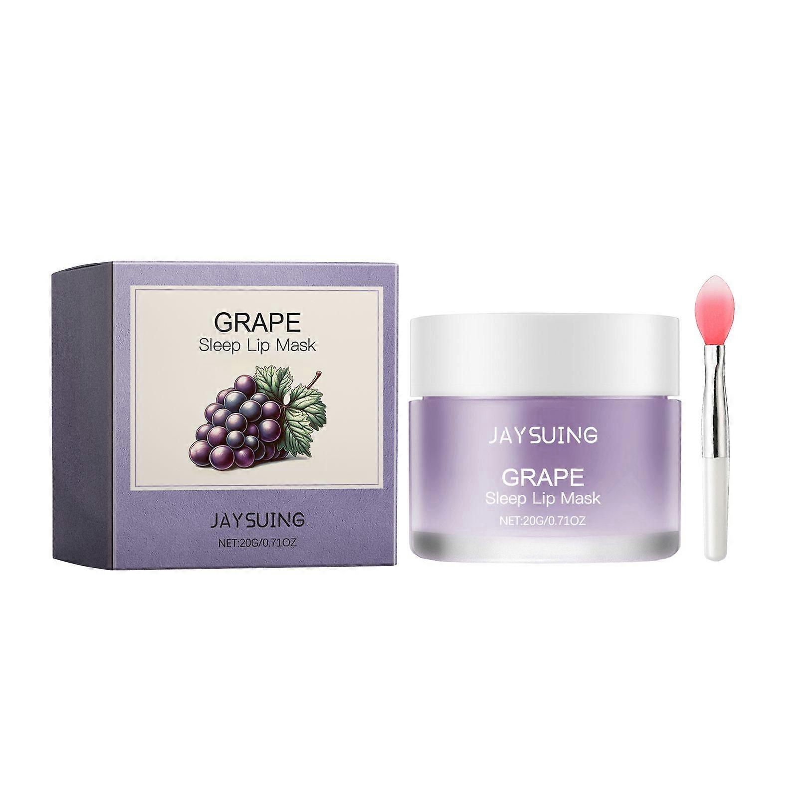Jaysuing Grape Sleep Lip Mask, Gentle Nourishing Lip Color Bright Moisturizing Lip Skin Moisturizing Lip Mask