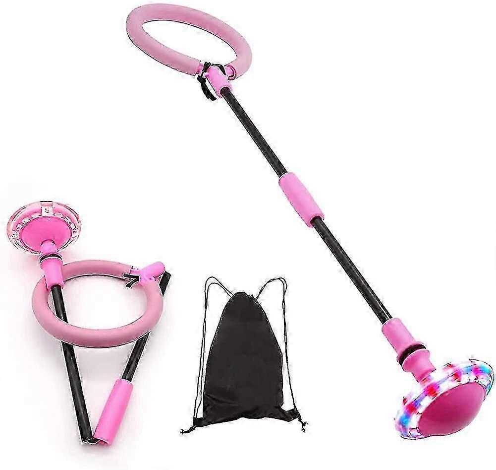 Pink Ankle Skip Ball Toy with Flashing Feature for Kids