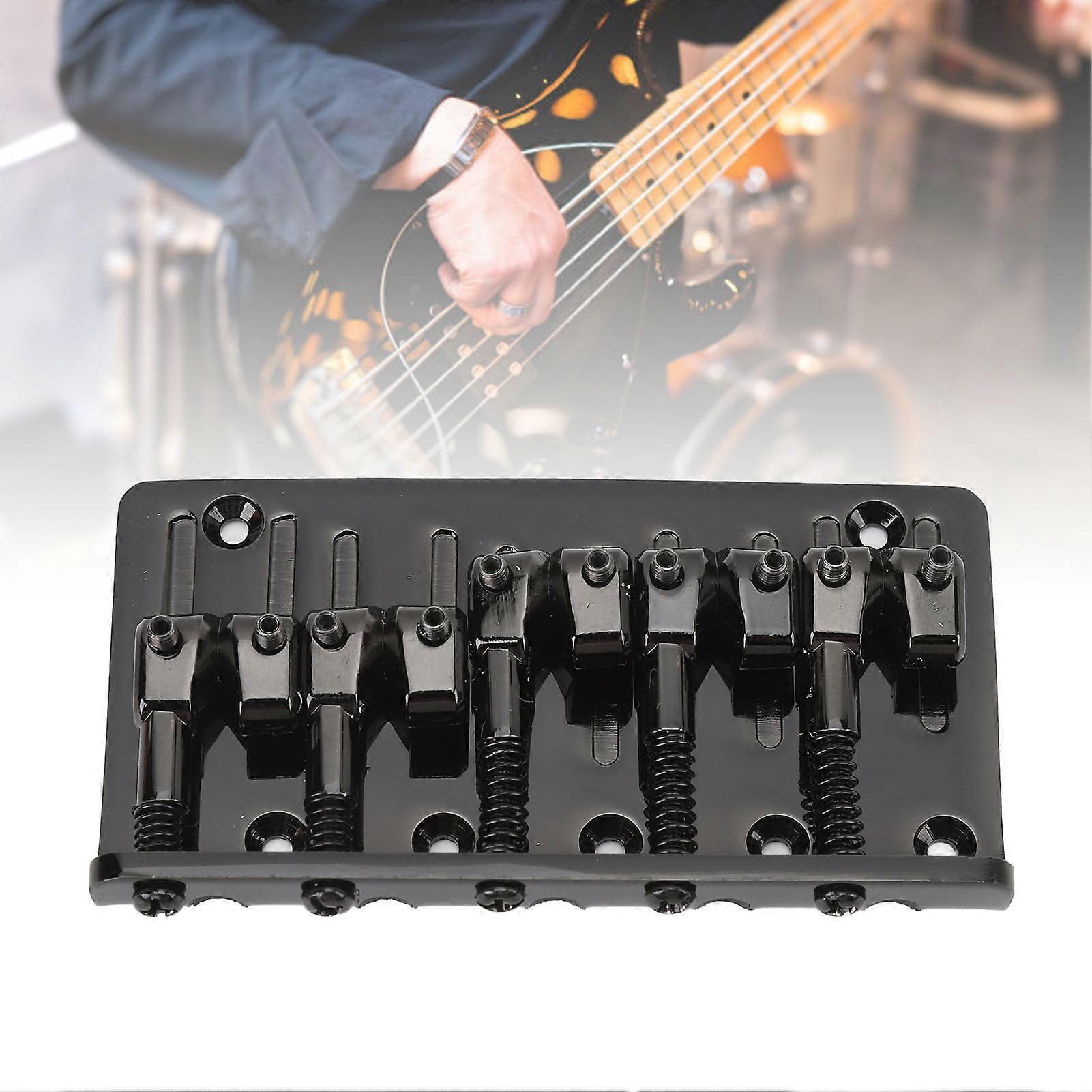5 String Bass Bridge Adjustable Saddle Zinc Alloy Black Retro