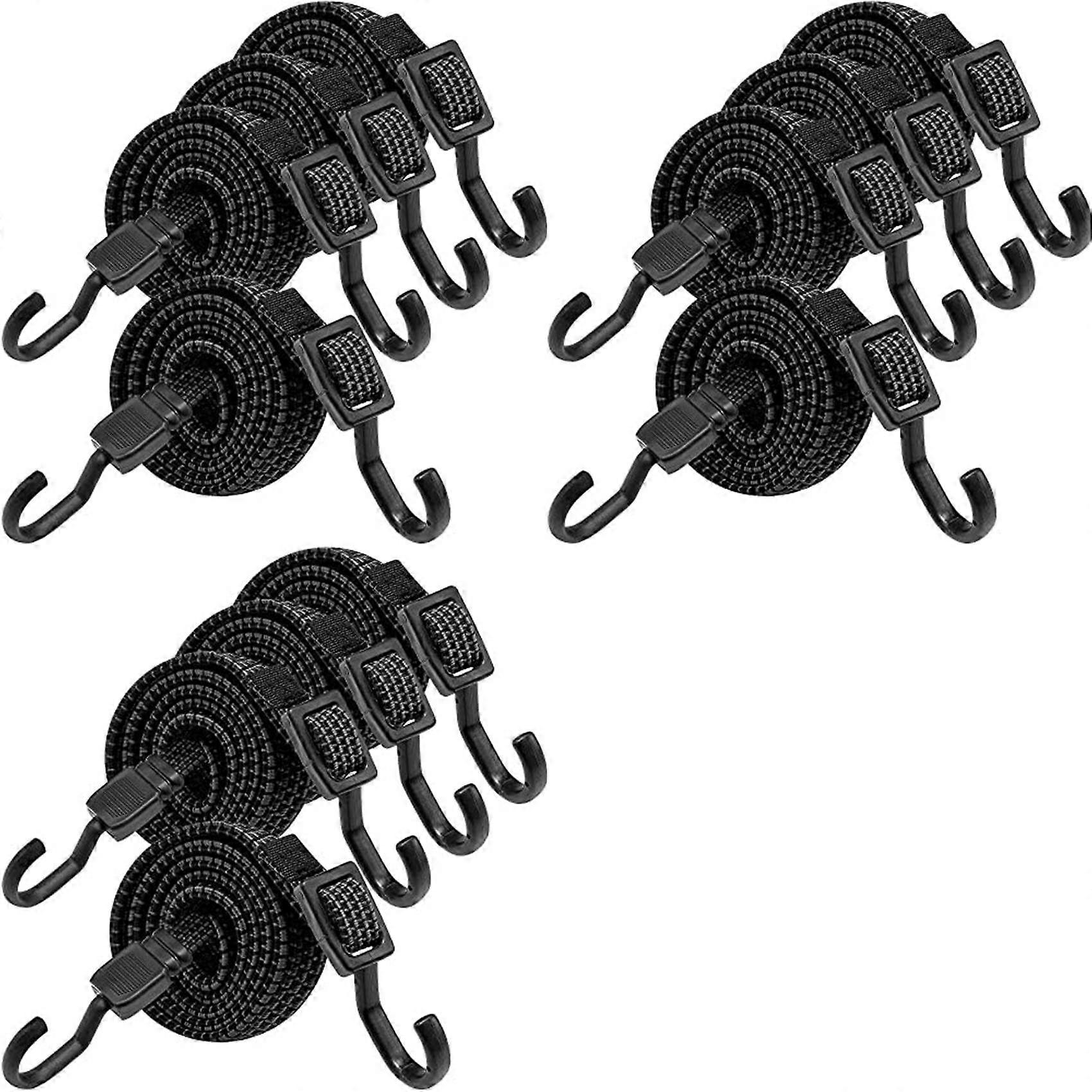 Bungee with Hooks,12Pcs Expanders with Hooks,100cm Adjustable Elastic Strap for Bicycle Carriers,Motorcycles