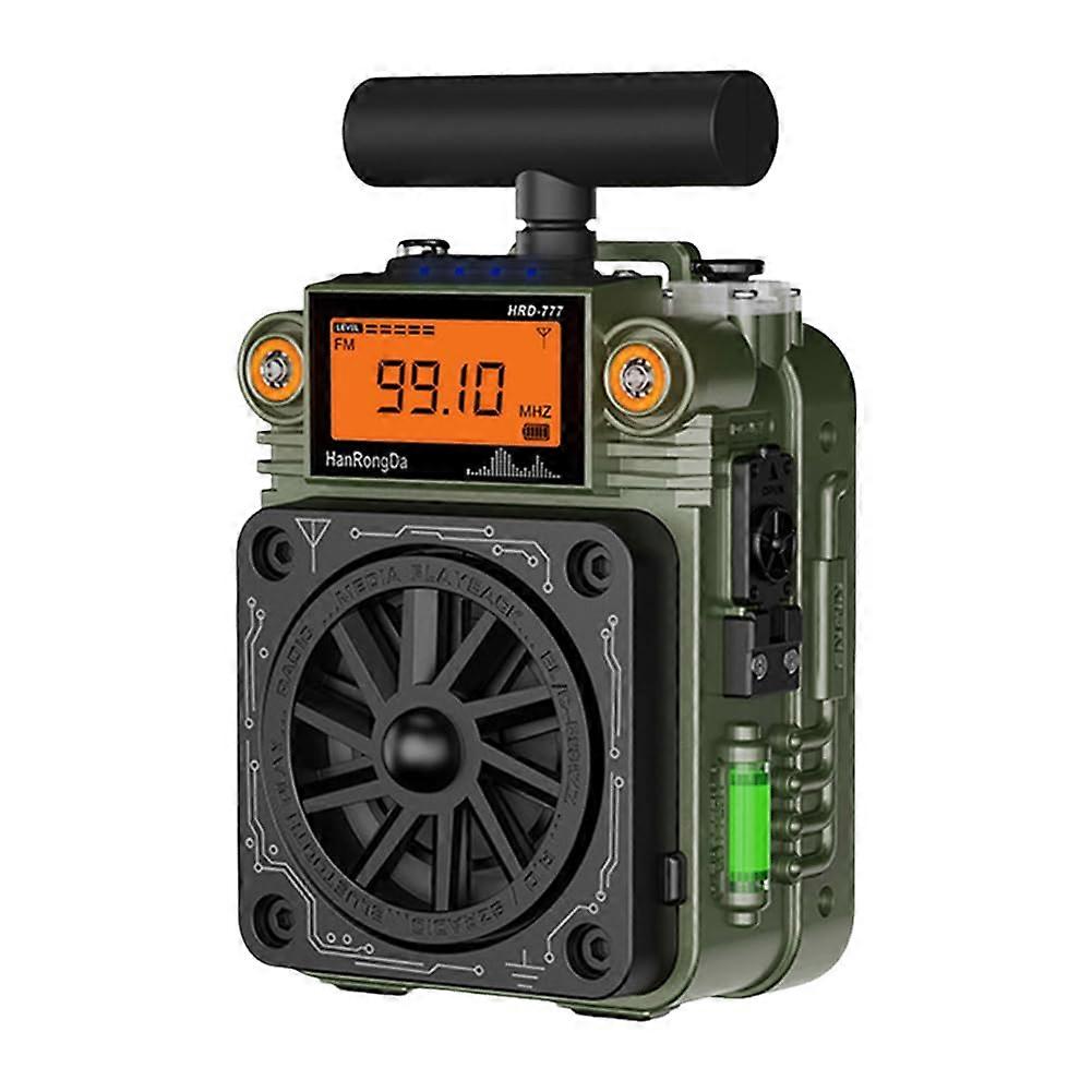 FullBand Mini Radio With Bluetooth Speaker AM/FM Portable Home Radio Green