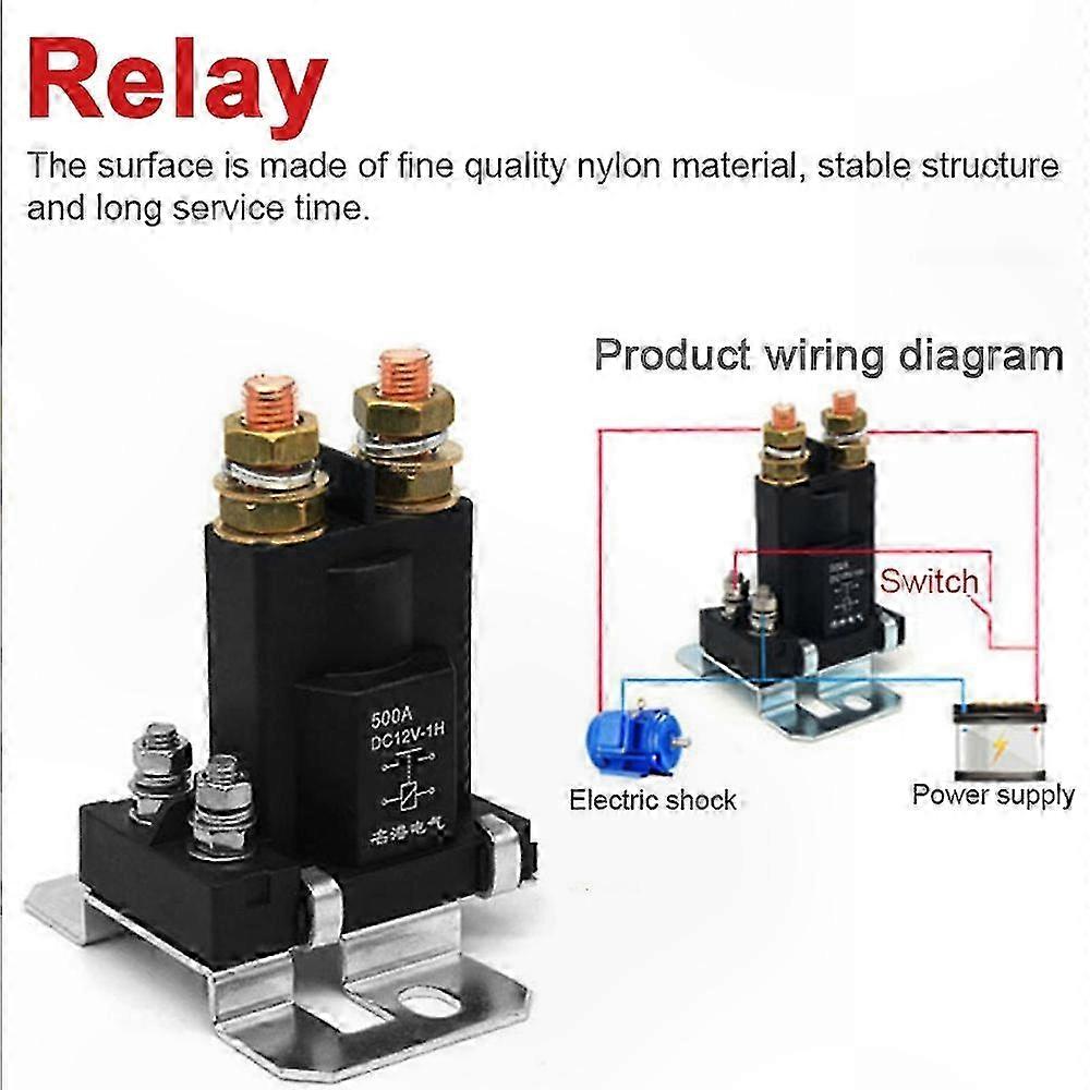 12V/24V 500A High Current Relay Dual Battery Isolator Switch for Caravan Starting Relay Auto Startup Contactor Power Switch