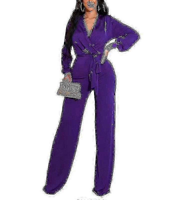 Femmes Automne À Manches Longues Combinaisons Casual Col En V Une Pièce Combishort