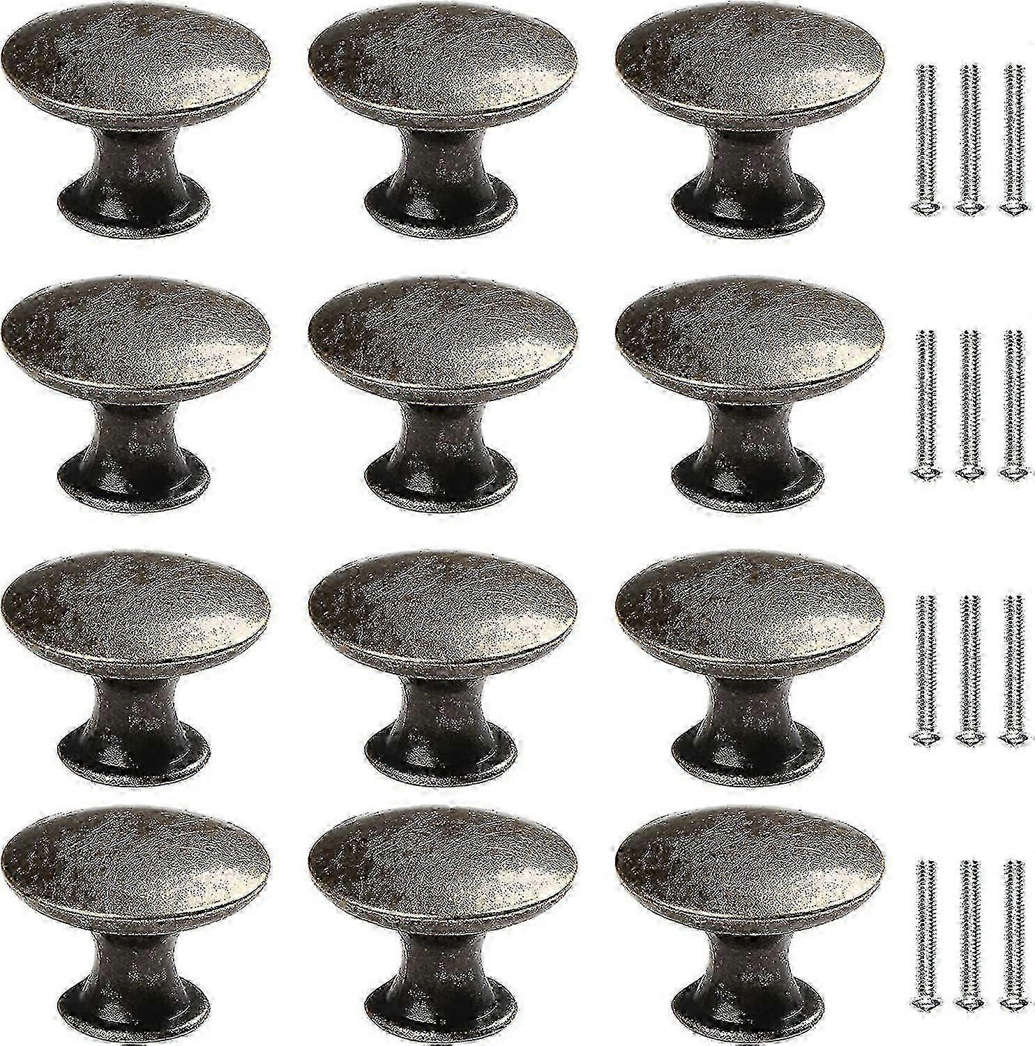12 Pcs Round Cabinet Knobs Vintage Drawer Knobs Brass Cabinet Pulls Door Knobs For Closet Kitchen Be