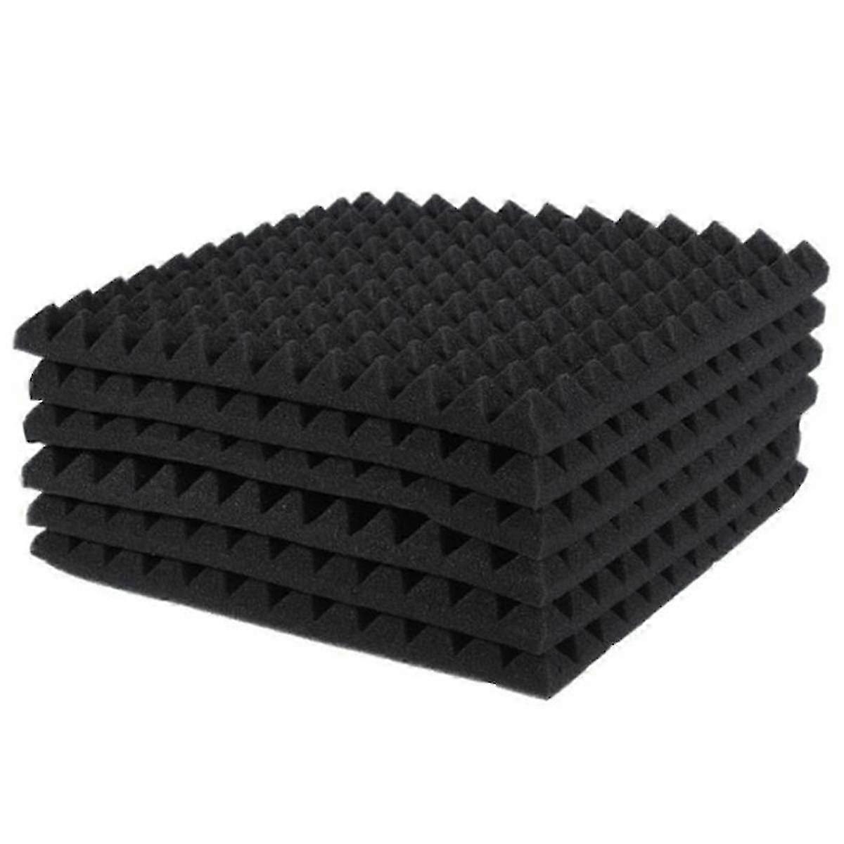 6 Pcs Acoustic Panels Foam Board Studio Sound-absorbing Firewall Wedge Tiles Helps Reduce Echo And