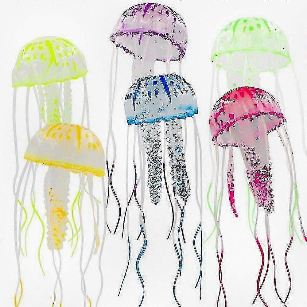 6pcs Artificial Jellyfish Ornament for Fish Tank Decorations, Suitable for Various Aquariums and Aquatic Environments