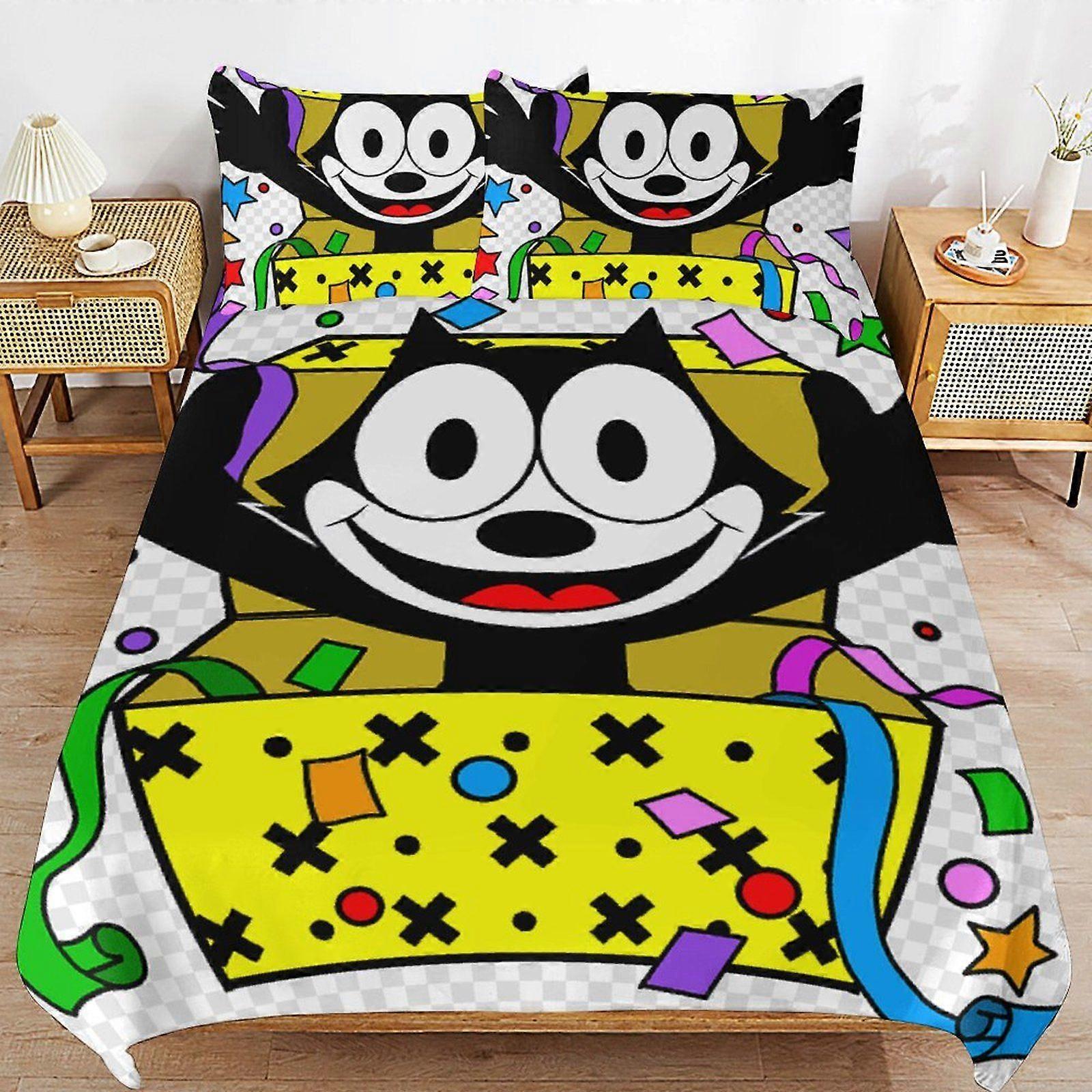 E159 Felix The Cat Comfortable Sleep Feel Long Thread Finish Zipper Setup Practical Bed Duvet Cover Sets Detail F159