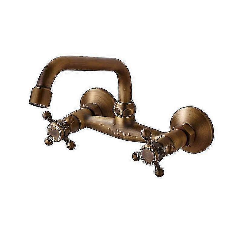 絶妙なアンティーク真鍮のキッチンシンクの蛇口360スイベル注ぎ口ホット&コールドバスルームキッチンミキサークレーンモッププールタップデュアルハンドル蛇口