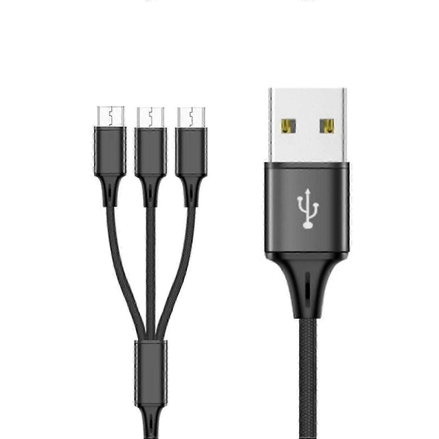 Dual USB Type-A to Micro USB Splitter Charging Cable for Multi-Device Power Adapter