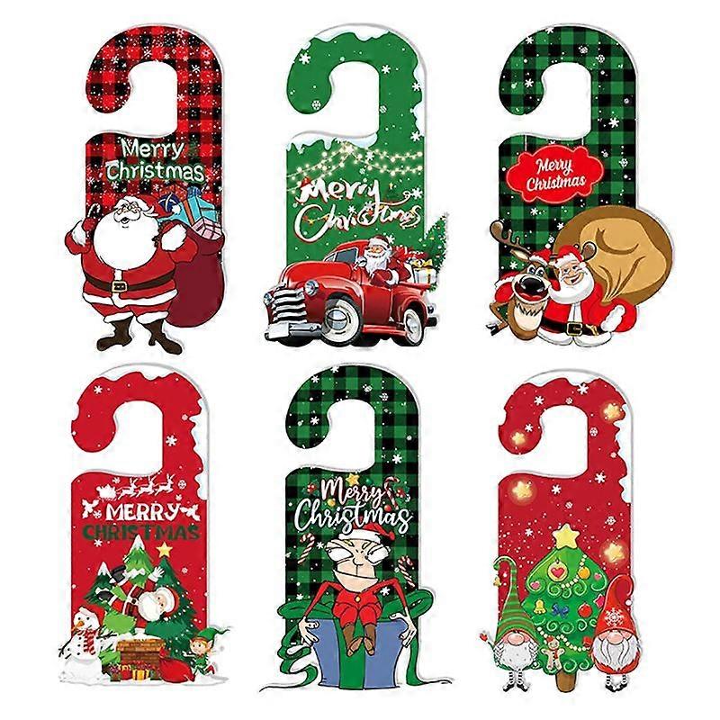6Pcs Christmas Doorknob Hanger Decoration