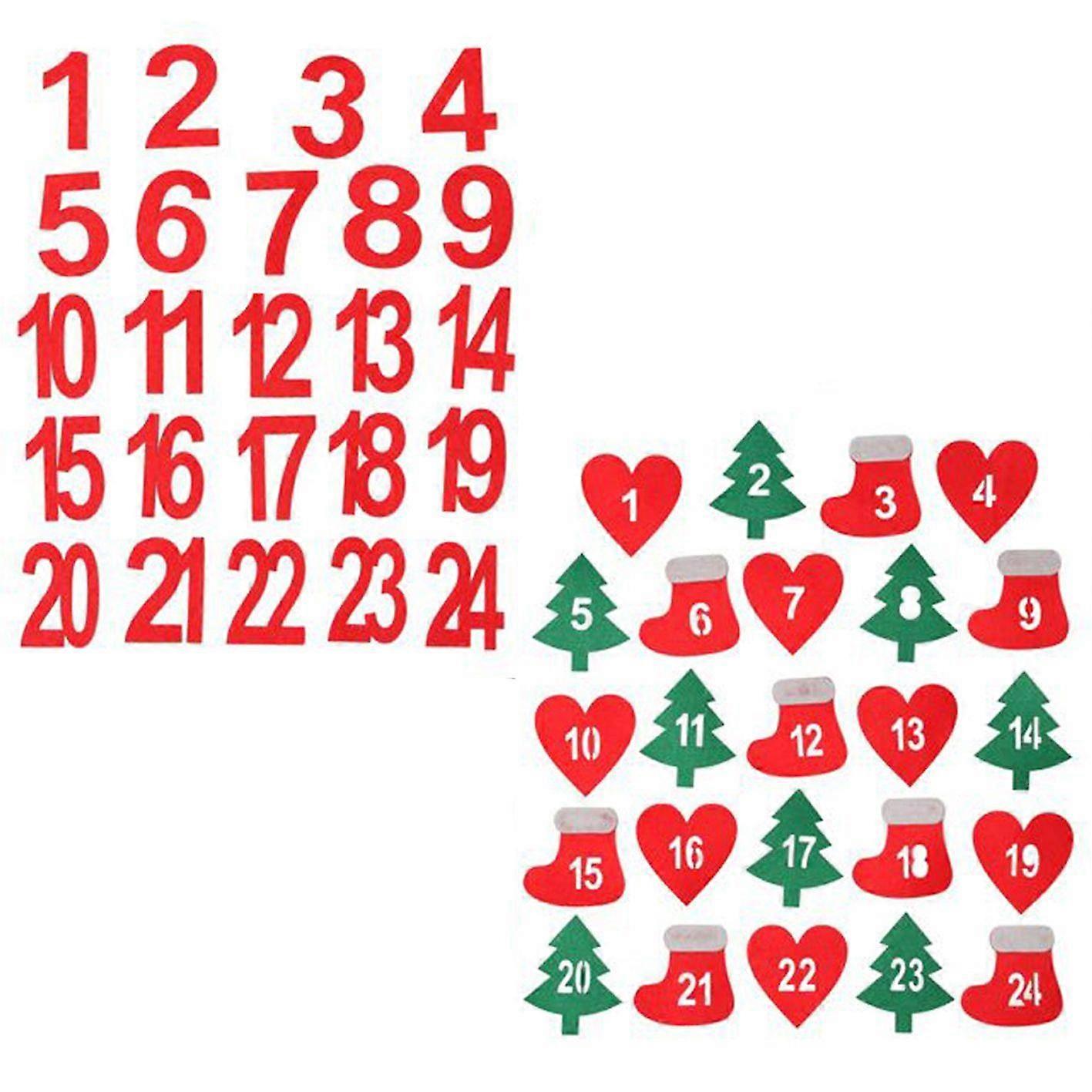 Package Label Countdown Advent Calendar Number Xmas Ornament Christmas Label Gift Felt Sticker