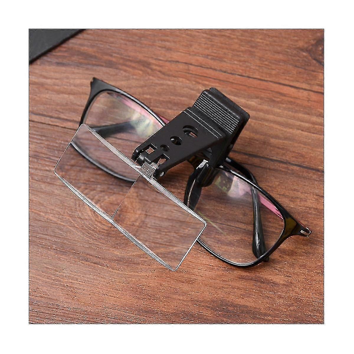 1.5x/2.5x/3.5x Magnifying Glass Optical Instruments Folding Clip On Eyeglass Loupe With 3 Acrylic L TY