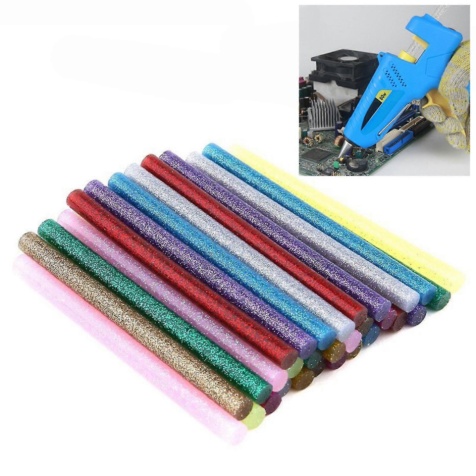 30pcs/set Glue Stick Adhesive Easily Use Tasteless Light Colorful Glue Gun Sticks For Diy